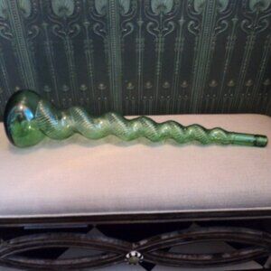 vintage green glass Italy bottle~32" long